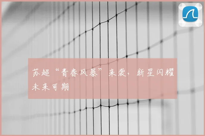 苏超“青春风暴”来袭，新星闪耀未来可期